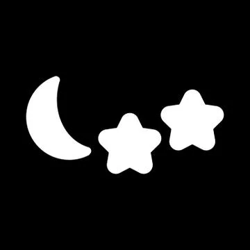 Weather forecast vector sign. The half moon. Starlight Night. Stock Illustration
