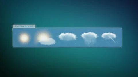 Weather Forecast widget isolated on a background Stock Photos