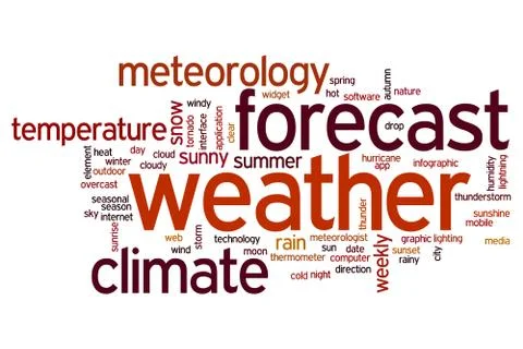 Weather forecast word cloud Stock Illustration