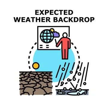Weather forecaster predicting global climate change impacts Stock Illustration