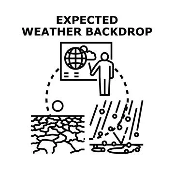 Weather forecaster predicting global climate change impacts Stock Illustration