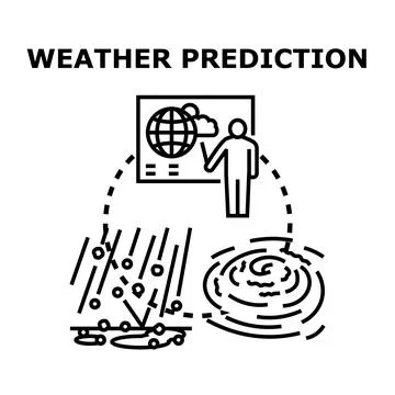 Weather forecaster presenting global climate prediction Stock Illustration
