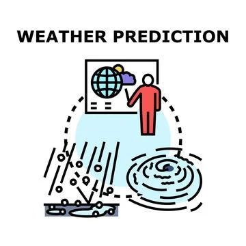 Weather forecaster presenting global climate prediction Stock Illustration