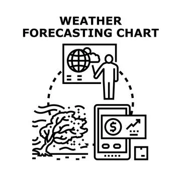 Weather forecasting chart presenting global climate data Stock Illustration