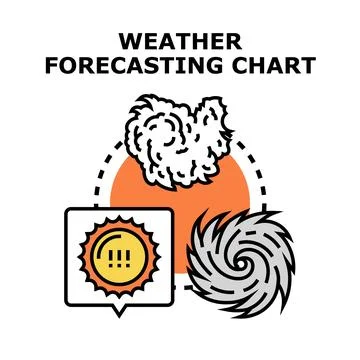 Weather forecasting chart visualizing climate prediction Illustrazione stock