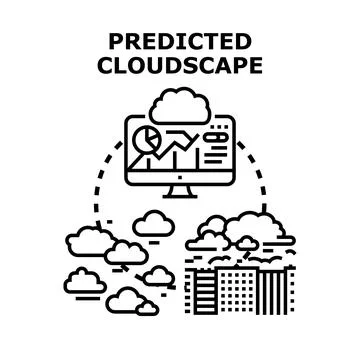 Weather forecasting cloudscape data analysis prediction concept Stock Illustration