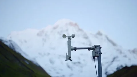 Weather Forecasting Instrument for Wind Speed, Anemometer for Measuring Windy Video stock 337608352