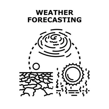 Weather forecasting predicting extreme climate conditions concept Stock Illustration