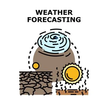Weather forecasting predicting extreme climate conditions concept Stock Illustration