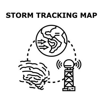 Weather forecasting system tracking global climate change Stock Illustration