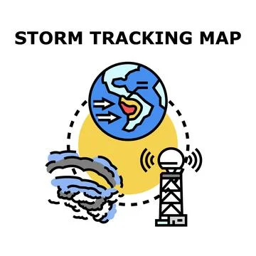 Weather forecasting system tracking global climate change Stock Illustration