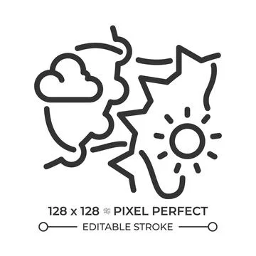 Weather fronts linear icon Stock Illustration