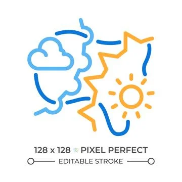 Weather fronts two color line icon Stock Illustration