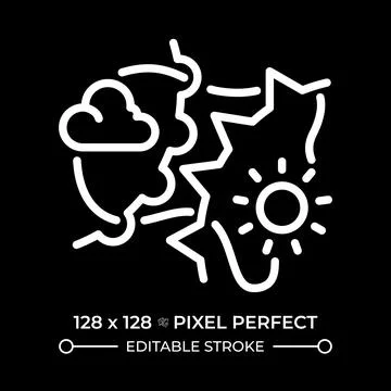 Weather fronts white linear icon for dark theme Stock Illustration