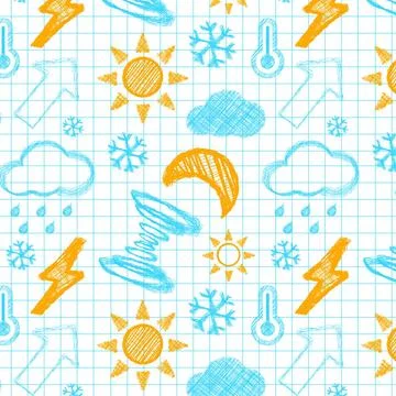 Weather hand drawn seamless pattern. Weather hand drawn seamless pattern. ... 스톡 사진