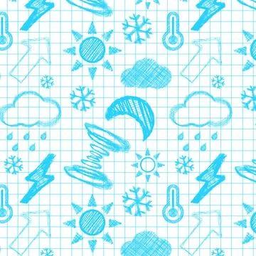 Weather hand drawn seamless pattern. Weather hand drawn seamless pattern. ... Stock Photos