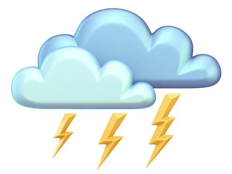 Weather icon CLOUD LIGHTNING 3D Weather icon CLOUD LIGHTNING 3D render ill... Stock Photos