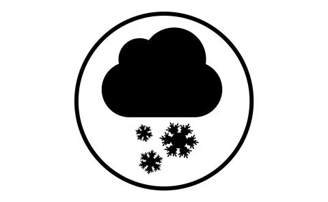 Weather icon of cloud with snow, vector illustration. Sticky symbol of foreca Stock Illustration