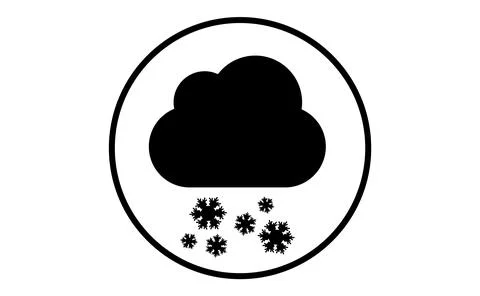 Weather icon of cloud with snow, vector illustration. Sticky symbol of foreca Stock Illustration