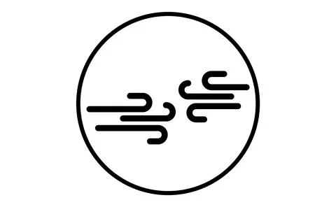 Weather icon of cold wind, vector illustration. Sticky symbol of forecast. Me Stock Illustration