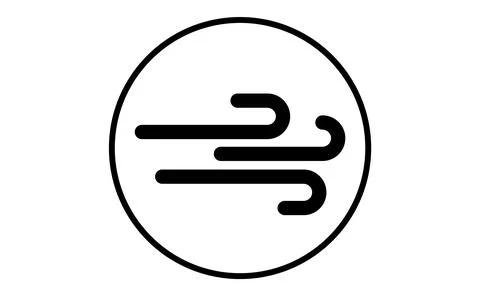 Weather icon of cold wind, vector illustration. Sticky symbol of forecast. Me Stock Illustration