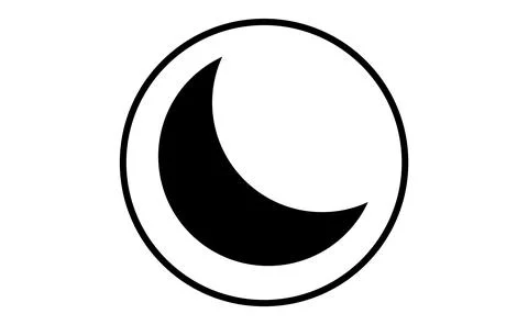 Weather icon of crescent moon, vector illustration. Sticky symbol of forecast Stock Illustration