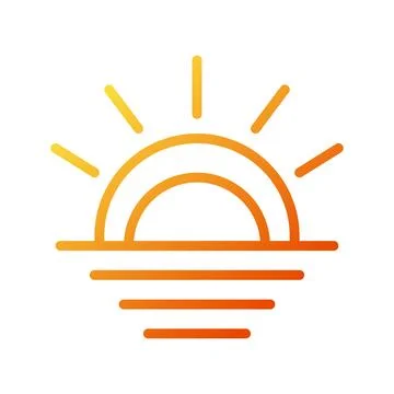 Weather icon gradient yellow orange summer beach symbol illustration. Illustrazione stock