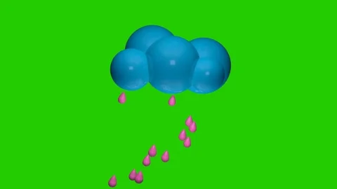 Weather icon - it's raining. 3D animation. Stock Footage 166685795
