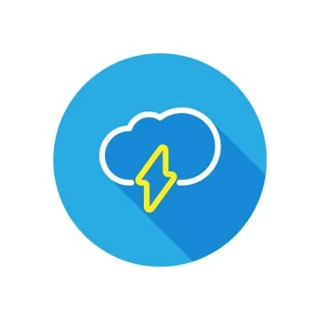 Weather icon with long shadow Stock Illustration