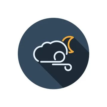Weather icon with long shadow Stock Illustration