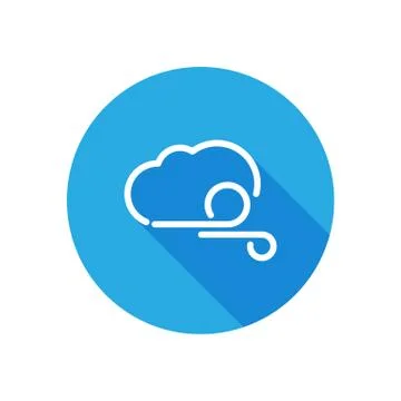 Weather icon with long shadow Stock Illustration