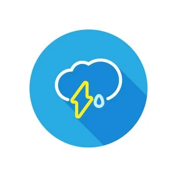 Weather icon with long shadow Stock Illustration