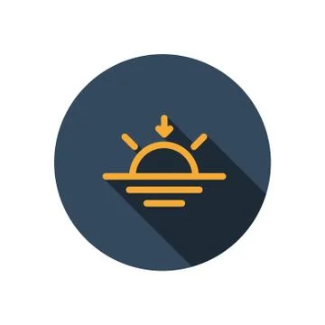 Weather icon with long shadow Stock Illustration
