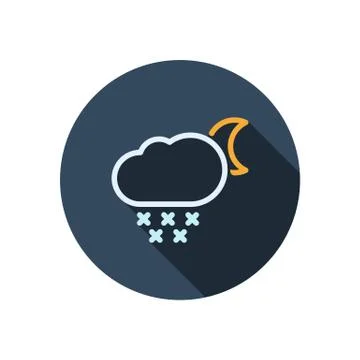 Weather icon with long shadow Stock Illustration