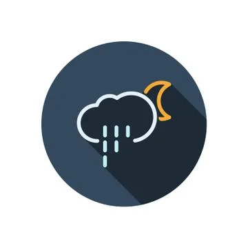 Weather icon with long shadow Stock Illustration