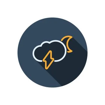Weather icon with long shadow Stock Illustration