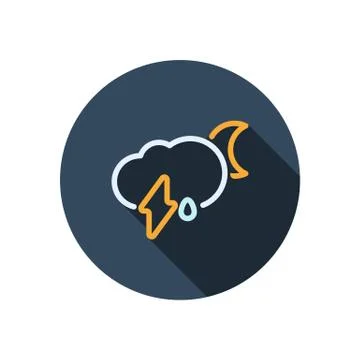 Weather icon with long shadow Stock Illustration