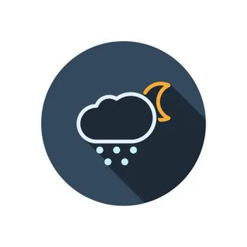 Weather icon with long shadow Stock Illustration