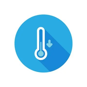 Weather icon with long shadow Stock Illustration