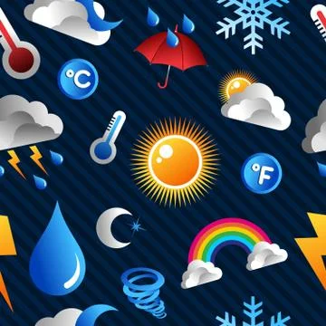 Weather icon pattern background Illustrazione stock