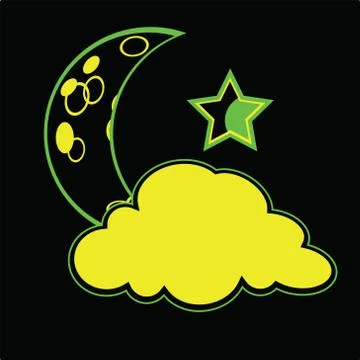 Weather icon set on black Stock Illustration