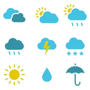 Weather icon set design Stock Illustration