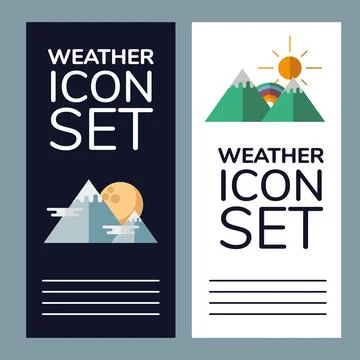 Weather icon set frames vector design Illustrazione stock
