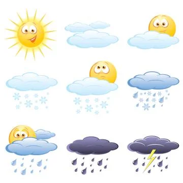 Weather icon set Stock Illustration