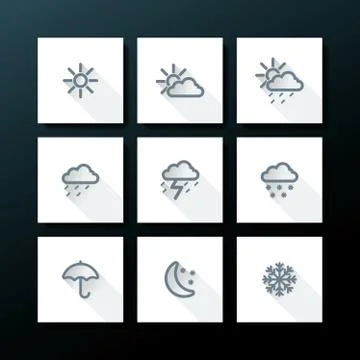 Weather icon set Stock Illustration