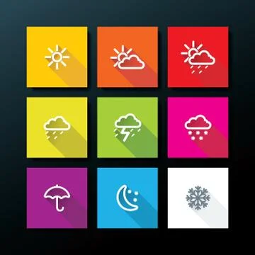 Weather icon set Illustrazione stock