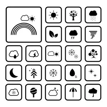 Weather icon set Stock Illustration