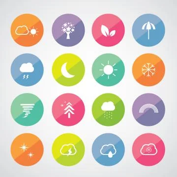 Weather icon set Stock Illustration