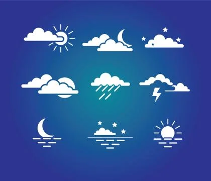 Weather icon set Stock Illustration