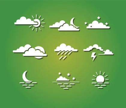 Weather icon set Stock Illustration